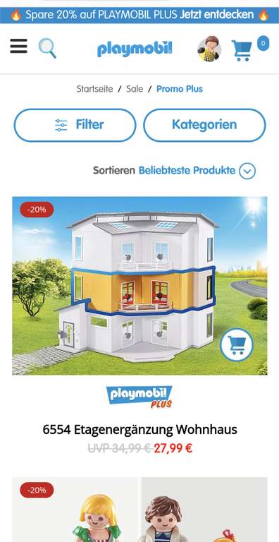 20% auf PLAYMOBIL PLUS im Playmobil Online-Store
