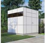 Bertilo Design, HPL 1, Gartenhaus, Gerätehaus, Geräteschuppen, 230 x 228 cm, anthrazit/weiß od. grau/anthrazit