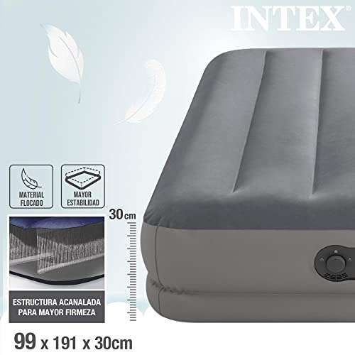 Intex Twin Dura-Beam Prestige Luftbett mit Fastfill USB-Pumpe, aufgeblasene Größe: 99 cm x 191 cm x 30 cm