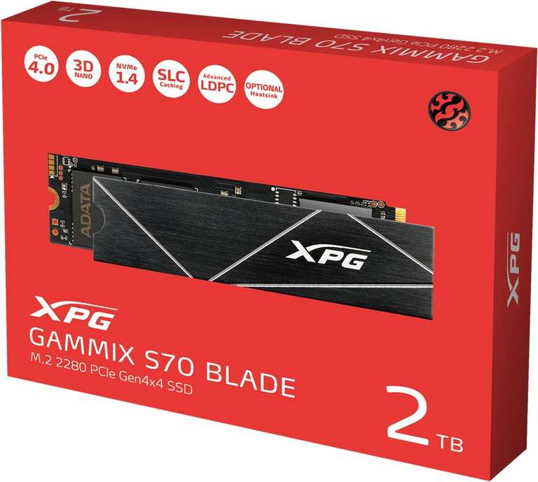 (Damn!-Deals, Mindfactory) 2TB ADATA XPG Gammix S70 Blade PCIe 4.0 (7400r/6700w)