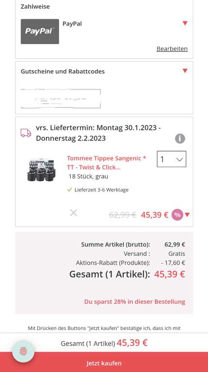 [windeln.de] Tommee Tippee Sangenic Twist&Click 18er Nachfüllkassetten für 50,39€ - 5€ NL-GS möglich!