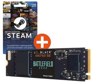 WD BLACK SN750 SE NVMe SSD 1TB Battlefield 2042 Edition inkl. 20€ Steamguthaben