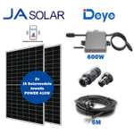 Balkonkraftwerke – Mit 2 JA Solar410Wp Module; Deye Sun600 Micro-Wechselrichter und ACNetzstecker und Kabel; Abholung 61440 Oberursel
