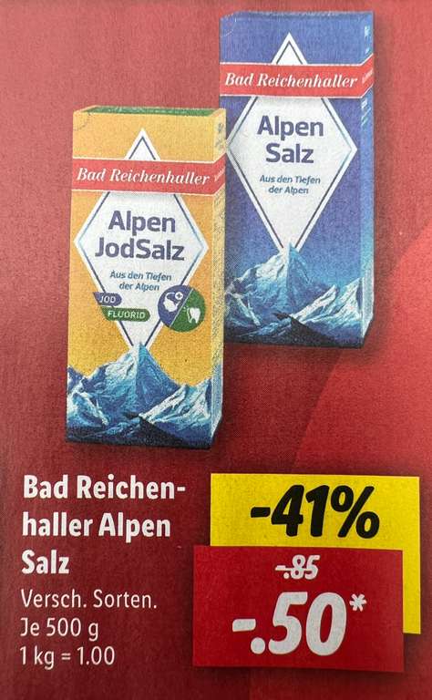 Bad Reichenhaller Alpen Salz 500gr 0,50€ (offline)