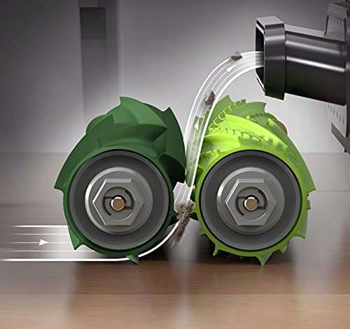 iRobot Bürstenset Roomba e- und i-Serie, 2 Ersatz-Gummibürsten für alle Böden, 1-mal hellgrün und 1-mal dunkelgrün, Roomba e/i/j (Prime)