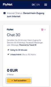 Lufthansa / Austrian Airlines Flynet Chat 30 gratis - on Board WiFi / WLAN / Internet