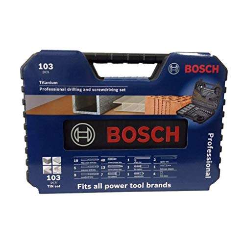 Bosch Professional 103tlg. Bohrer- und Bit Set Titanium Box (für Holz, Stein und Metall, Zubehör Bohr- und Schraubwerkzeuge)