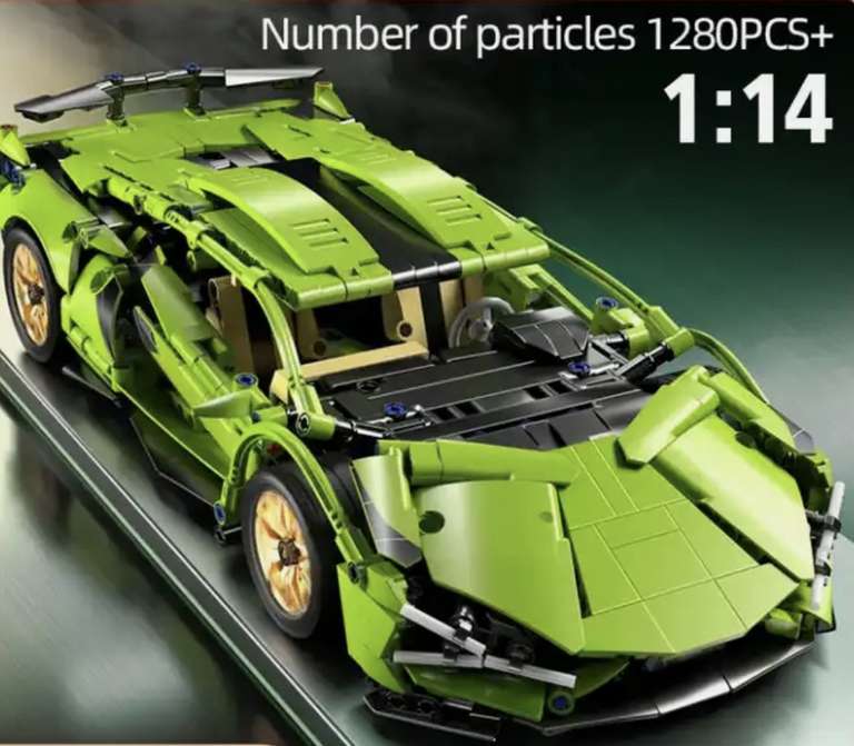 [Klemmbausteine] Lamborghini Sian FKP 37 1:14 für 11,63 Euro / 1.280 Klemmbausteine / Teilepreis 0,009208 Euro [AliExpress App]