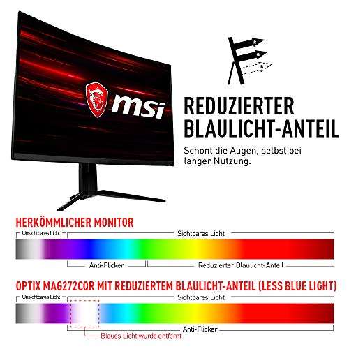 MSI Optix MAG322CQR - 80 cm (31,5 Zoll), LED, Curved VA-Panel, WQHD, 165 Hz, AMD FreeSync, 1 ms, Höhenverstellung, USB-C Gaming Monitor