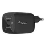 149° - Belkin 65-W-USB-C-Ladegerät mit 2 Ports, Schnellladen mit Power Delivery 3.0 und GaN-Technologie - Prime erforderlich