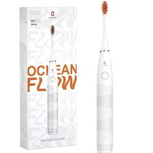 Oclean Flow Elektrische Zahnbürste, Schallzahnbürste mit 180 Tage Akkulaufzeit, 5 Putzmodis IPX, Timer (Weiß)