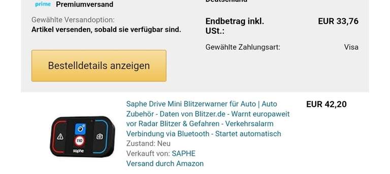 Saphe Drive Pro + Gratis Halterung Blitzerwarner für Auto, Daten von  Blitzer.de