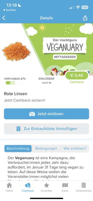 GZG 100% Cashback via scondoo Müller's Mühle Hülsenfrüchte, 40 Cent Gewinn möglich via marktguru Start: Montag 15.01.