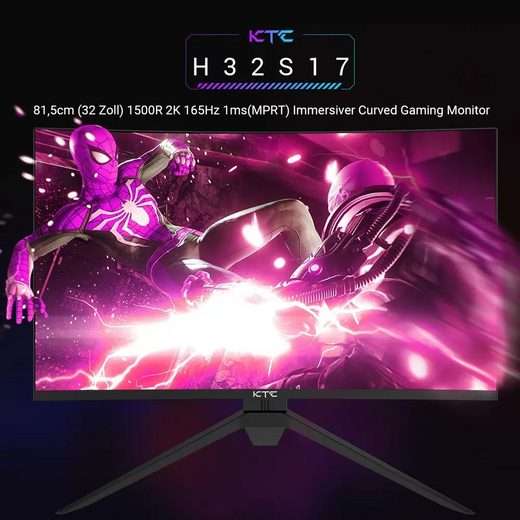 KTC H32S17 32" Gaming Monitor, QHD, 165 Hz, 1 ms, Curved 1500R