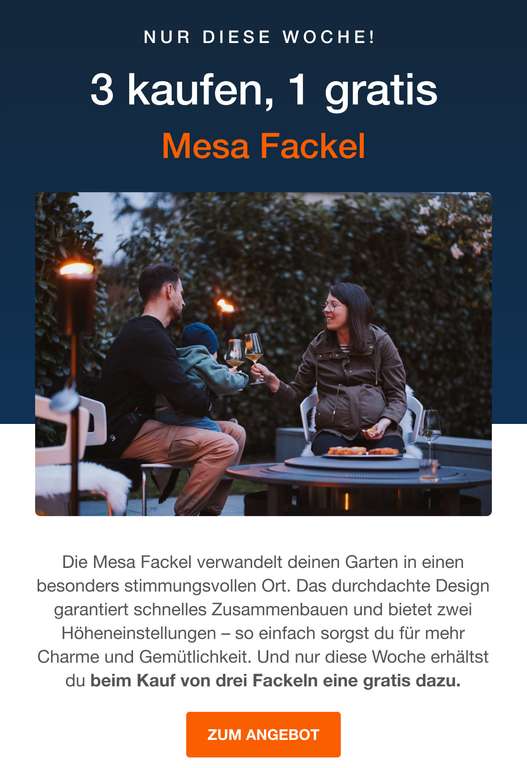 Mesa Fackel - Gartenfackel - 3+1 Aktion