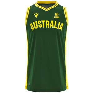 Australien Basketball macron Herren Heim Trikot für 23,94€ inkl. Versandkosten (anstatt 27,99€)