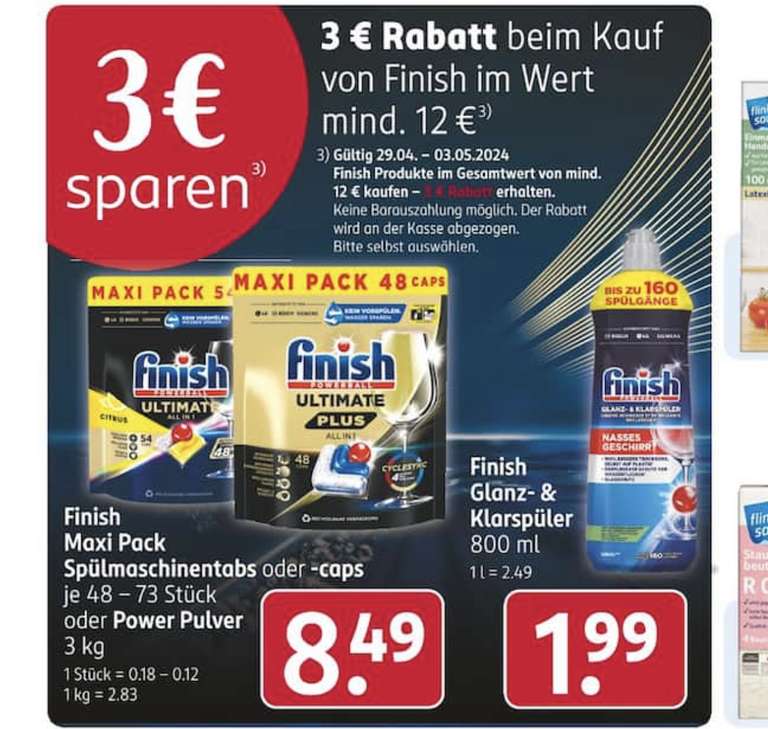 [Offline] Rossmann 2x Finish Ultimate All in 1 Citrus Spülmaschinentabs , Maxipack mit 54 Tabs pro Packung (12 Cent/Tab)