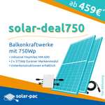 Balkonkraftwerk 750Wp Eurener Solaranlage mit 600W Hoymiles HM-600 (459€ bei Selbstabholung in Langenfeld NRW, Versand+70€) Photovoltaik