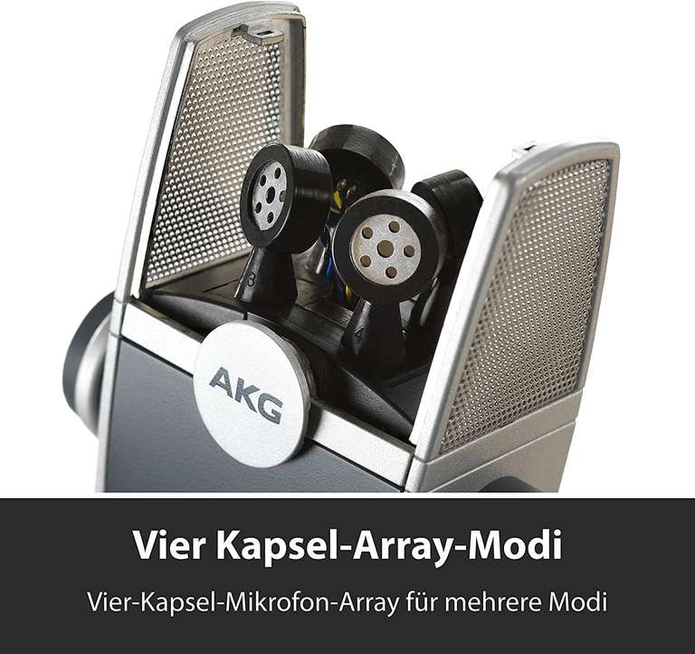 AKG Pro Audio Lyra Ultra-HD USB-C-Kondensatormikrofon | Vier-Kapsel, Multi-Capture-Modus | für Aufnahme und Streaming [Thomann]