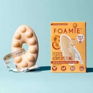 Foamie Festes Duschgel mit Aprikosenkerne & Sheabutter, Duschpeeling für Samtweiche Haut (Prime)