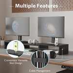 BONTEC Dual Monitor Stand Riser, Desktop Monitorständer mit Smartphone-Halter (prime)