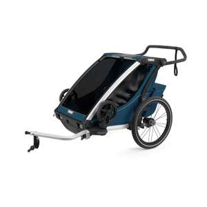 Thule 'Chariot Cross 2' Fahrradanhänger 2021 Majolica Blue, 2-Sitzer, inkl. Fahrraddeichsel und Kupplung (10% App Rabatt)