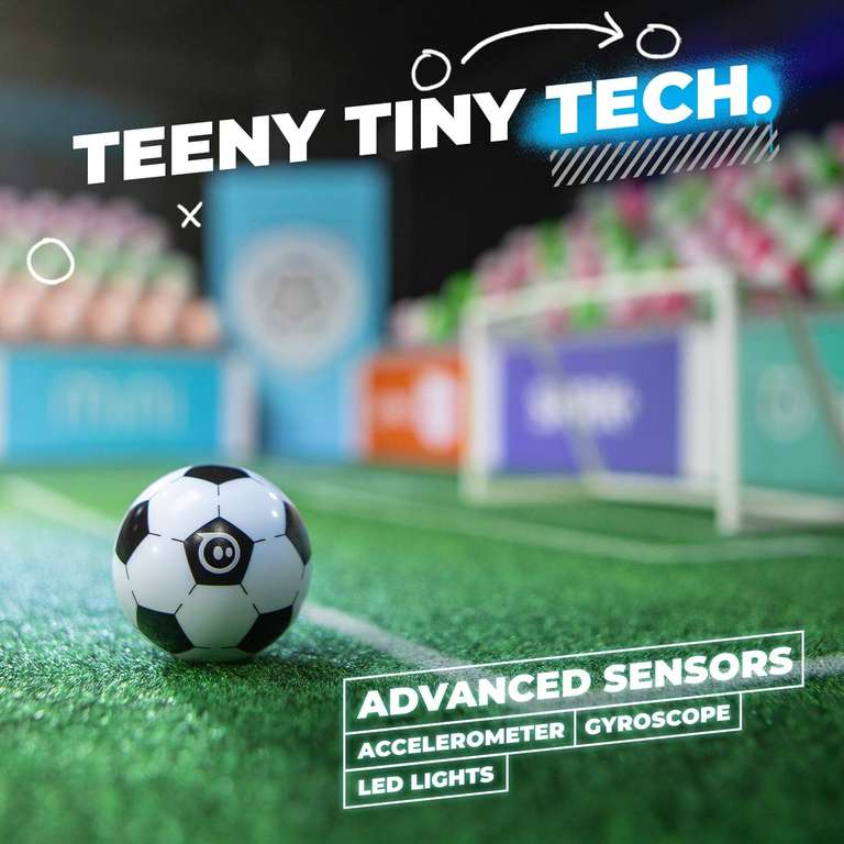 [Gravis] Sphero Mini Soccer - appgesteuerter Roboter-Ball im Fußballdesign (Bluetooth, Vielseitig einsetzbar, mit Beleuchtung)