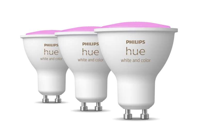 Philips Hue GU 10 White & Color Ambiance 3er Pack 100€