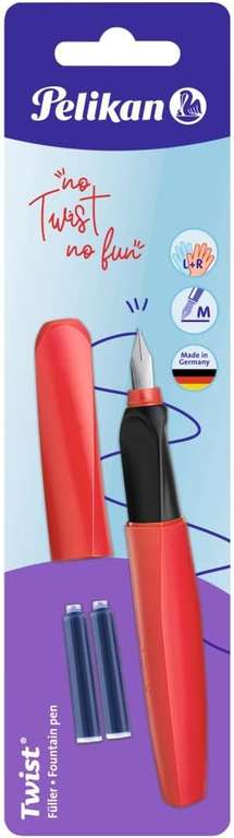 Pelikan Füller Twist, Feder M, Fiery Red, inklusive 2 Patronen oder Tintenroller Twist R457 für je 5,99€ (Prime/bol)