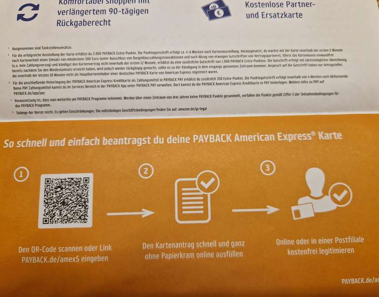[Payback] American Express mit bis zu 3350 Extra Punkten und 20 € Amazon Gutschein