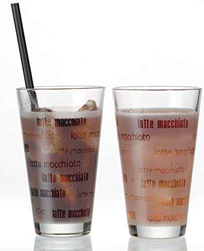 [Prime] Ritzenhoff & Breker - Latte Macchiato Gläser-Set "Chicco" | 4-teilig | satiniert | 330 ml | 13 cm hoch & 8 cm Durchmesser