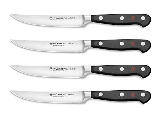 WÜSTHOF Classic Steakmessersatz mit 4 Messern für 143,59€ inkl. Versand | 12 cm Klinge | langanhaltende Schärfe | ergonomischer Griffe