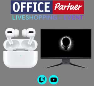 Office Partner Liveshopping: z.B. Apple AirPods Pro (1. Gen) für 176,90€ oder Dell Alienware AW2521HFA (24.5", FHD, IPS, 240Hz) für 199€