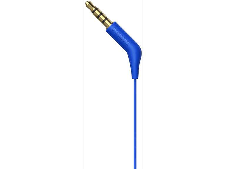[SATURN od. MEDIAMARKT Abholung, AMAZON Prime] PHILIPS E1105BL/00, einfacher In-ear Kopfhörer mit Bedien-Taste (blau)
