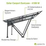 (Vorverkauf) Juskys Solar Carport Gestell SunLuxe 4100 Watt - Solargestell mit 10 Solarpanelen je 410 W