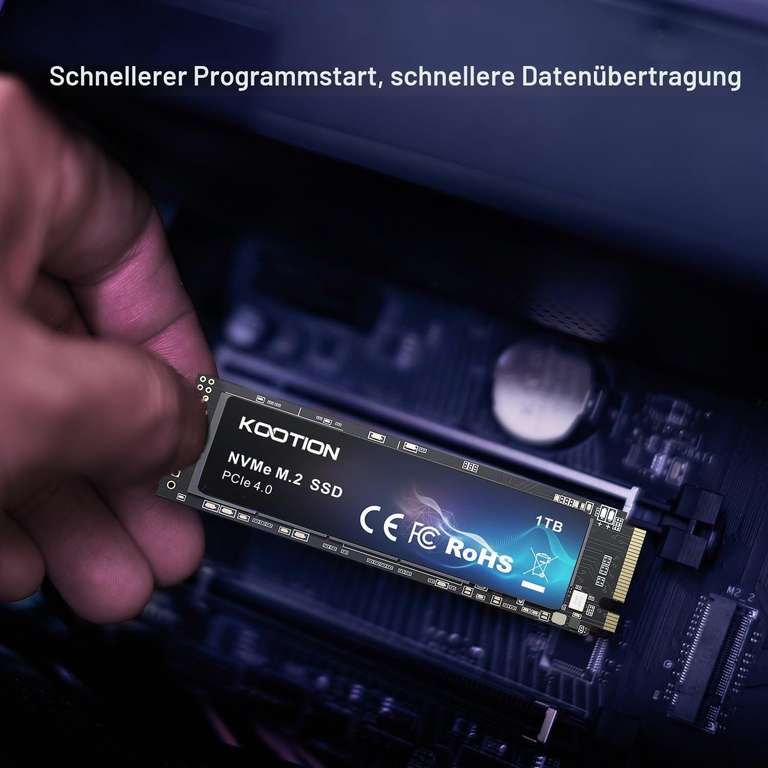 Kootion 1 TB SSD PCIe 4.0 Gen4 – ultraschnell lesen 5200