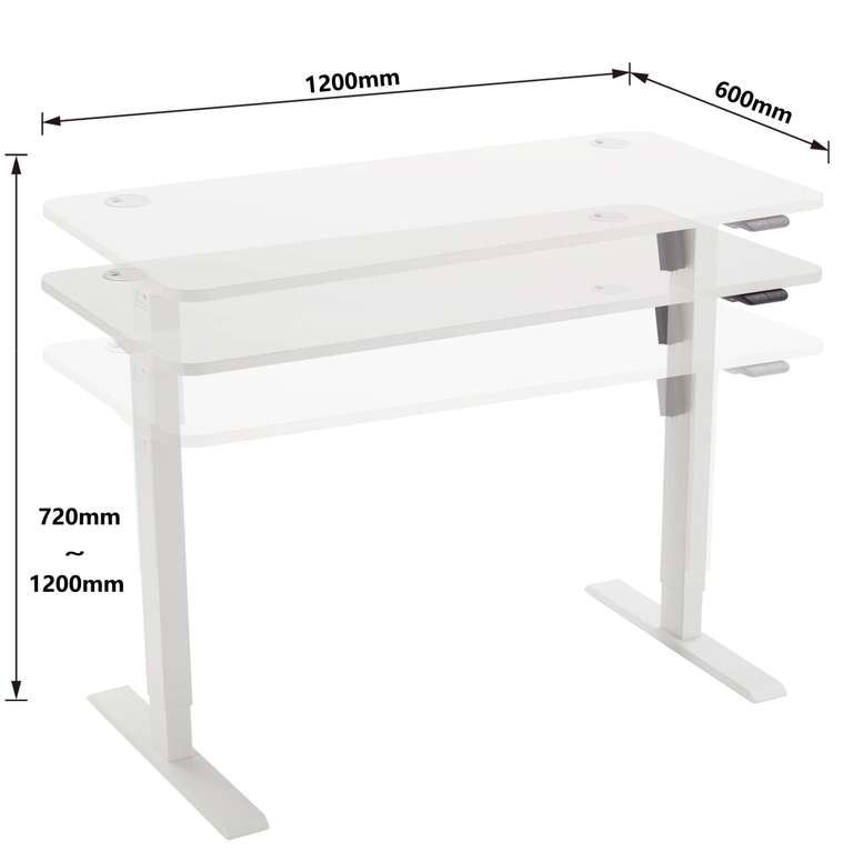 Produktbild von Agilestic Höhenverstellbarer Schreibtisch 140 X 60 Cm, Stabiler Schreibtisch Höhenverstellbar