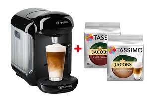 Bosch Tassimo Vivy 2, schwarz + Jacobs Caffè Crema Classico XL & Latte Macchiato