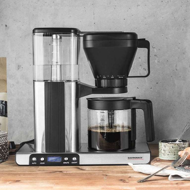GASTROBACK Design Brew Advanced Filterkaffeemaschine | 1,25 Liter innerhalb von 6 Minuten | Einzeltassenfunktion für To-Go Becher [Ebay]