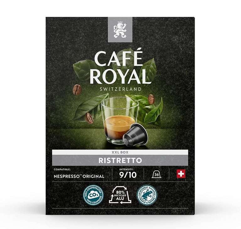 (Prime Spar-Abo) Café Royal verschiedene Sorten z.B. Lungo Forte 36 Kapseln für Nespresso Kaffee Maschine - 8/10 Intensität 4,48€ möglich