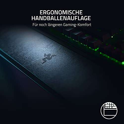 Razer BlackWidow V3 (Green Switch) - Mechanische Gaming Tastatur mit Handballenauflage, QWERTZ DE-Layout