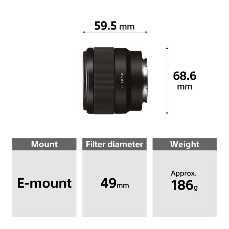 Sony SEL-50F18F, 50mm F1.8, Vollformat, Full Frame, APS-C, E-Mount, FE-Mount, SEL50F18F, 50 1.8
