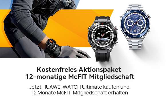 Huawei Watch Ultimate + FreeBuds 2 Pro (für alle) + 12 Monate McFIT-Mitgliedschaft (für die ersten 50 Kunden)