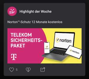 Norton 360 Sicherheits-App - 12 Monate kostenlos für Telekom Mobilfunkkunden