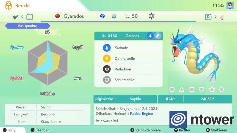 Verteilung eines Garados in Pokémon Karmesin und Purpur gestartet
