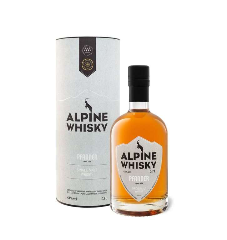 Pfanner Alpine Whisky 43% Vol (oder 3x für 89,97€ ohne VSK)