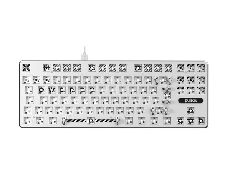 PCMK HOTSWAP TKL 80% Barebone ISO Gaming Tastatur Weiß und schwarz