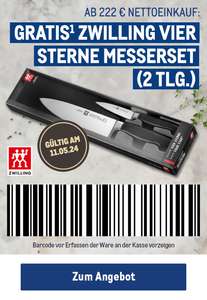 Metro Gratis Zwilling Messerset - Barcode in diesem Newsletter ab 222€ Nettoeinkauf