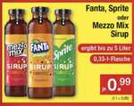 Getränke Sirup 330ml (Fanta, Sprite, Mezzo Mix) für 99 Cent bei Zimmermann