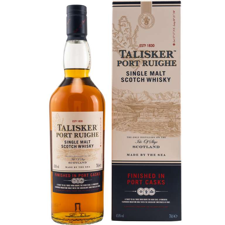 Whisky-Übersicht 176: Black-Friday-Angebote, z.B. Talisker Port Ruighe Isle of Skye Single Malt für 28,79€ inkl. Versand [Amazon Spar-Abo]